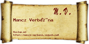 Mancz Verbéna névjegykártya